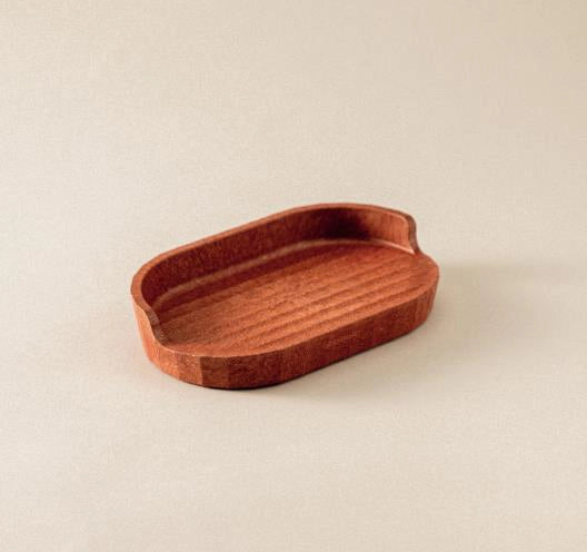 Portasapone da appoggio in plastica terracotta naturale montato a parete, vista del design e della finitura - Industrias...