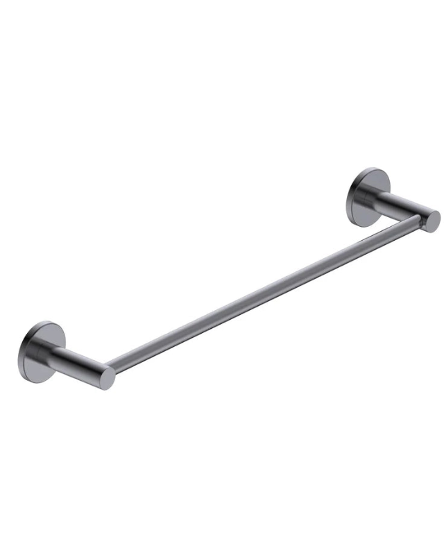 Portasciugamani 40 cm grigio metallico Minimal, dettaglio ravvicinato del materiale e dell'aggancio - Exagonshop