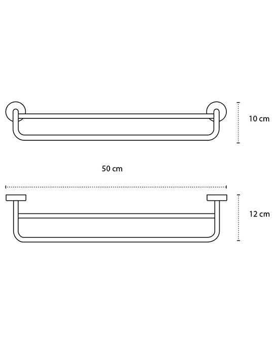 Portasciugamani 50 cm doppio In Acciaio Cromato New Line N5