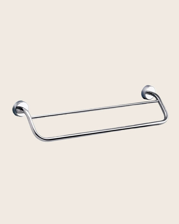 Portasciugamani 50 cm doppio In Acciaio Cromato New Line N5 Cromo Lucido in acciaio inox montato a parete, vista del...