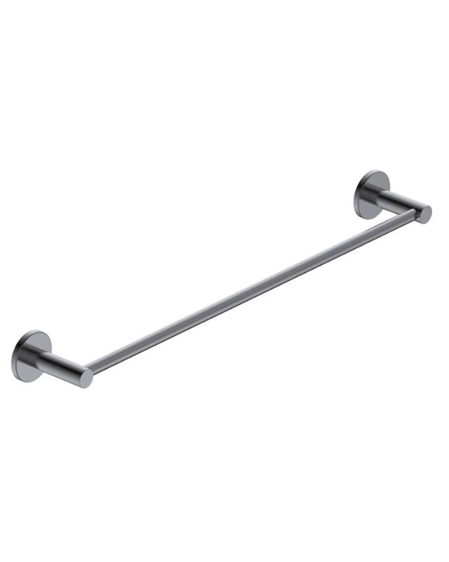Portasciugamani 50 cm grigio metallico Minimal, dettaglio ravvicinato del materiale e dell'aggancio - Exagonshop