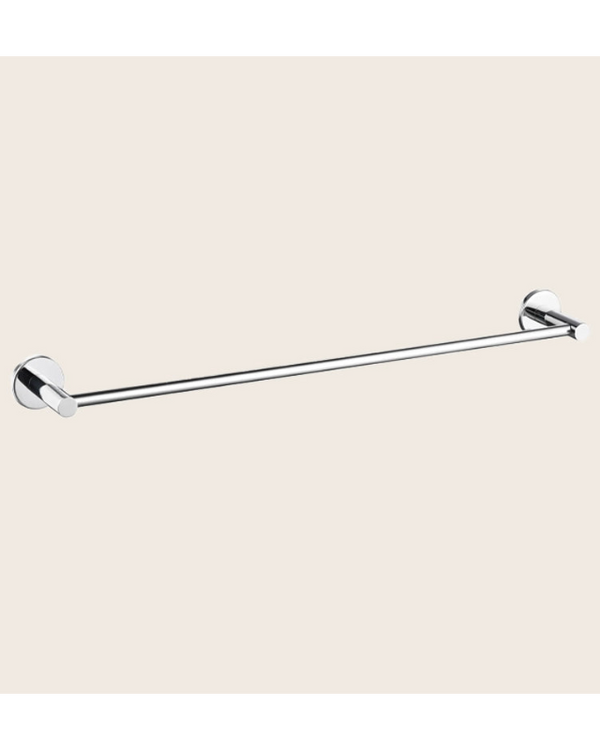 Portasciugamani 50 cm nichel spazzolato Minimal montato a parete, vista del design e della finitura - Exagonshop