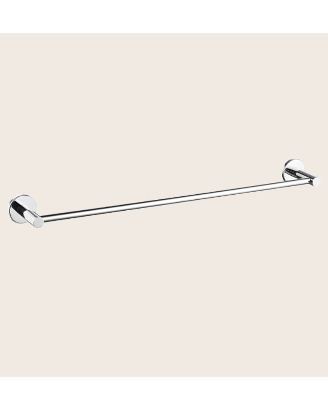 Portasciugamani 40 cm nichel spazzolato Minimal montato a parete, vista del design e della finitura - Exagonshop