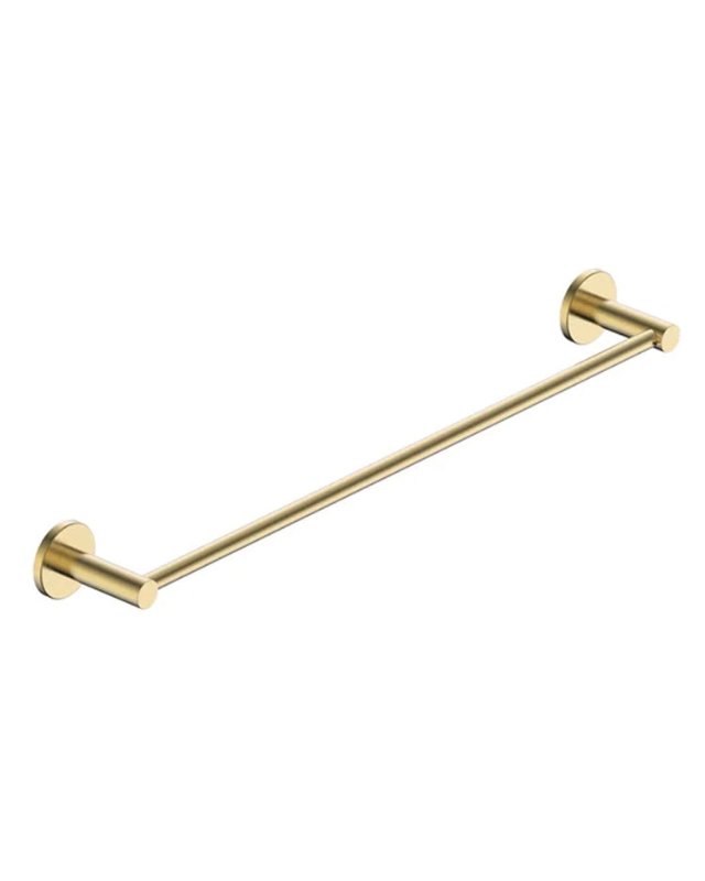 Portasciugamani 50 cm oro spazzolato Minimal, dettaglio ravvicinato del materiale e dell'aggancio - Exagonshop