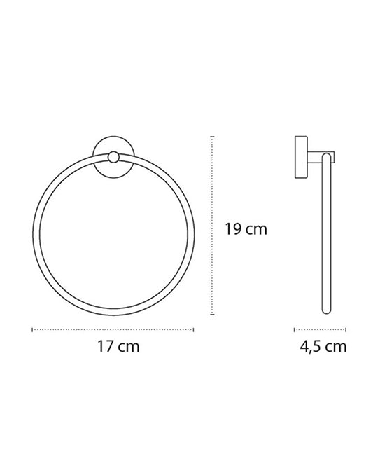 Portasciugamani Ad Anello In Acciaio Cromo New Line AS3