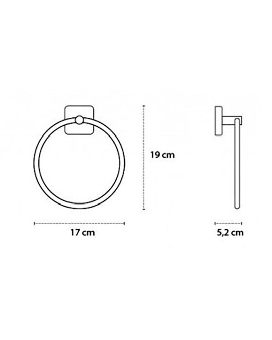 Portasciugamani Ad Anello In Acciaio Inox Cromo New Line AS3