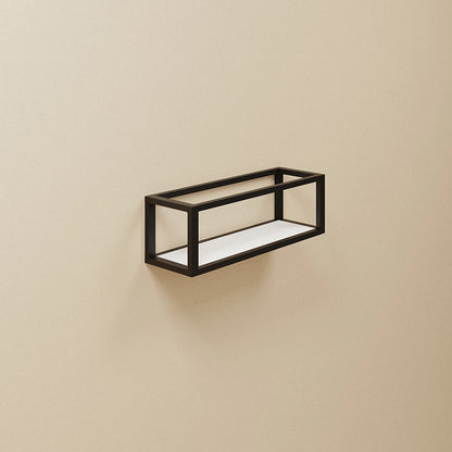 Portasciugamani con mensola 35 cm Nero Satinato Bianco The Grid 2683663 Cosmic