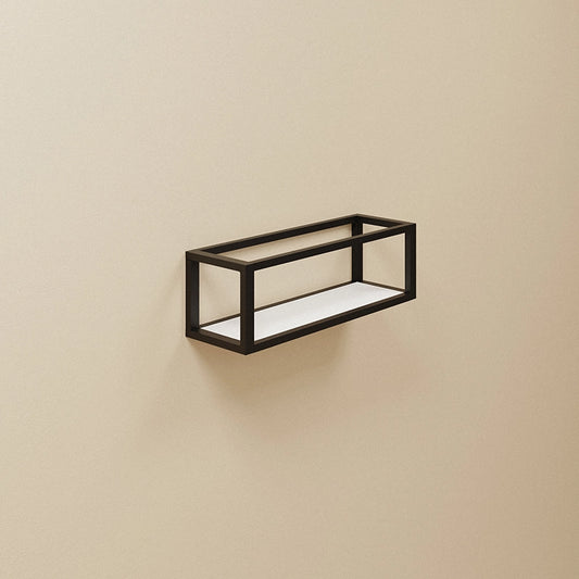 Portasciugamani con mensola 35 cm Nero Satinato Bianco The Grid 2683663 Cosmic