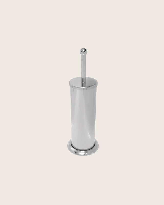 Portascopino A Pavimento In Ottone cromo New Line Hall2 Cromo Lucido in cromato montato a parete, vista del design e...