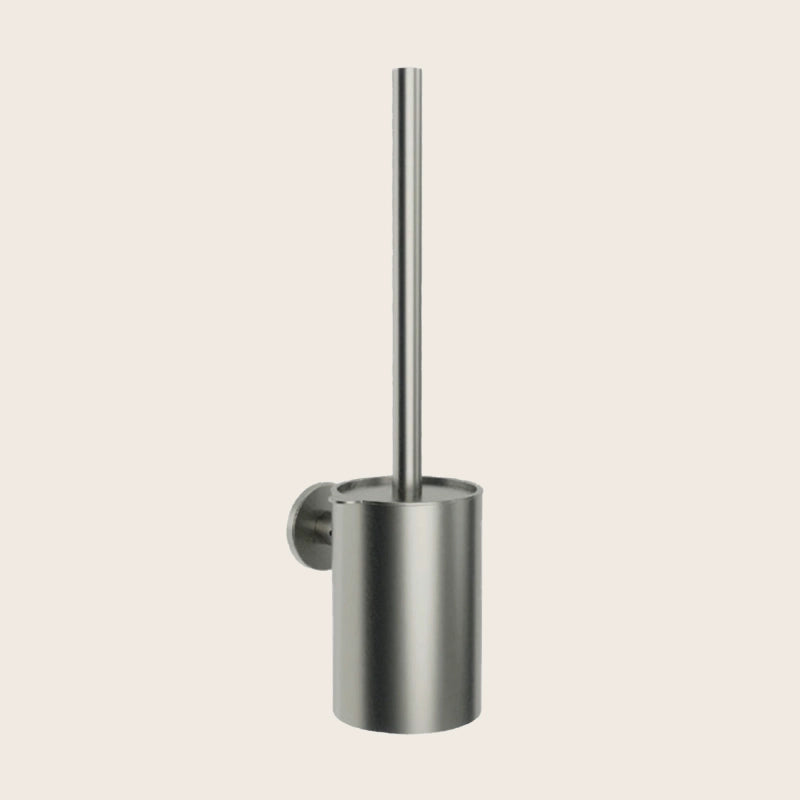 Portascopino a muro nichel spazzolato Minimal