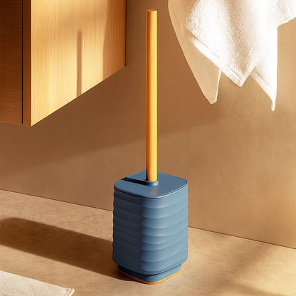 Portascopino in plastica ABS e bamboo blu pastello Alabama