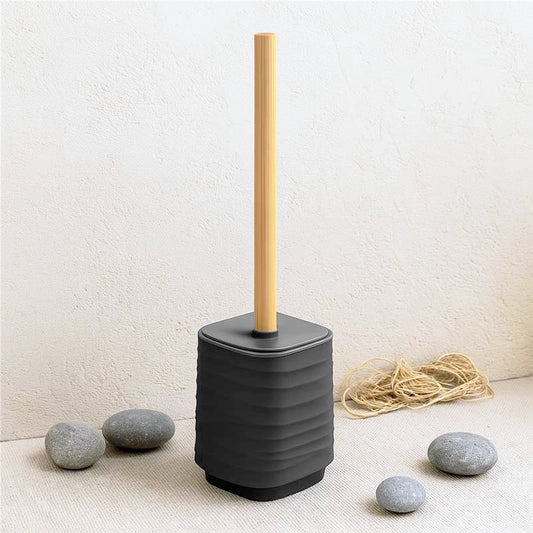 Portascopino in plastica ABS e bamboo grigio Alabama