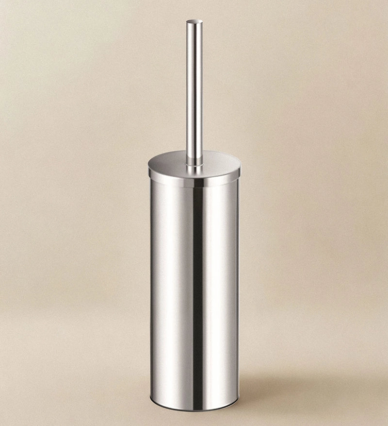 Portascopino wc a Terra Inox Lucido Logic Cosmic in acciaio inox montato a parete, vista del design e della finitura...