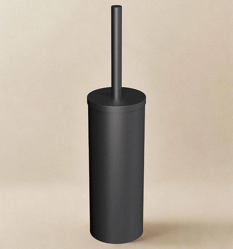 Portascopino wc a Terra Nero Satinato Logic Cosmic montato a parete, vista del design e della finitura - Industrias Cosmic