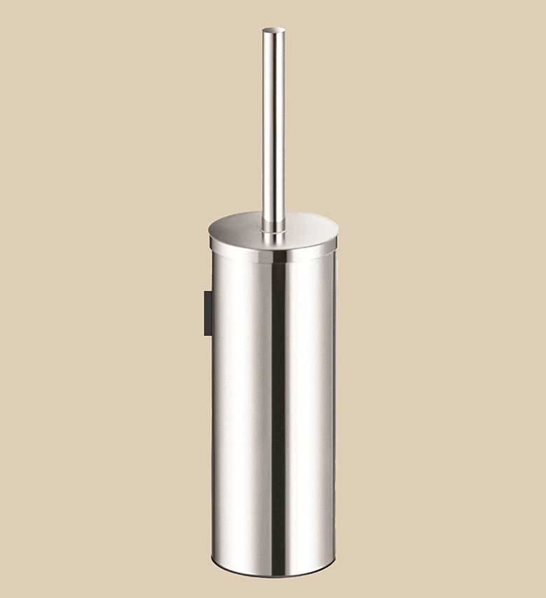 Portascopino wc a muro Inox Lucido Logic Cosmic montato a parete, vista del design e della finitura - Industrias Cosmic