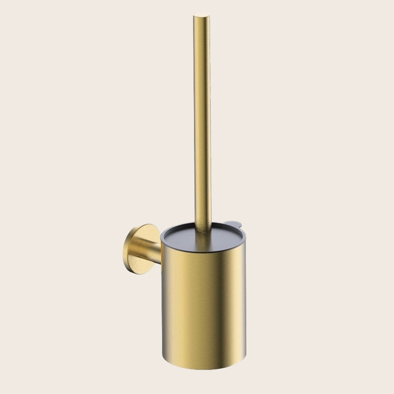 Portascopino wc a muro oro spazzolato Minimal