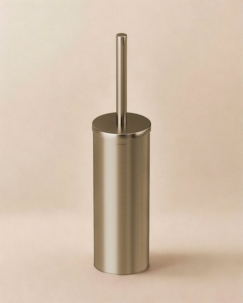 Portascopino wc a pavimento Inox Satinato Logic Cosmic in acciaio inox montato a parete, vista del design e della...