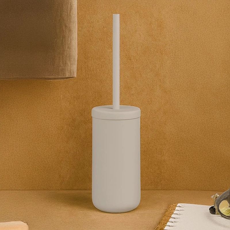 Zone denmark Ume Porta scopino a pavimento in gres grigio montato a parete, vista del design e della finitura