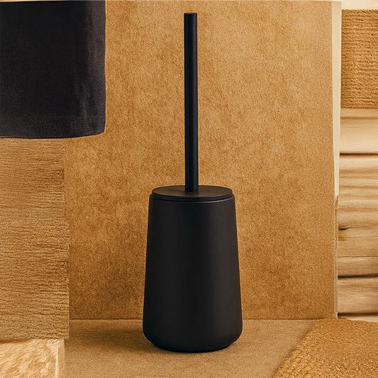 Porta scopino wc a pavimento in gres soft touch nero Zone denmark nova one