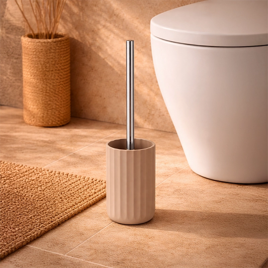 Portascopino wc da appoggio in tpr tortora