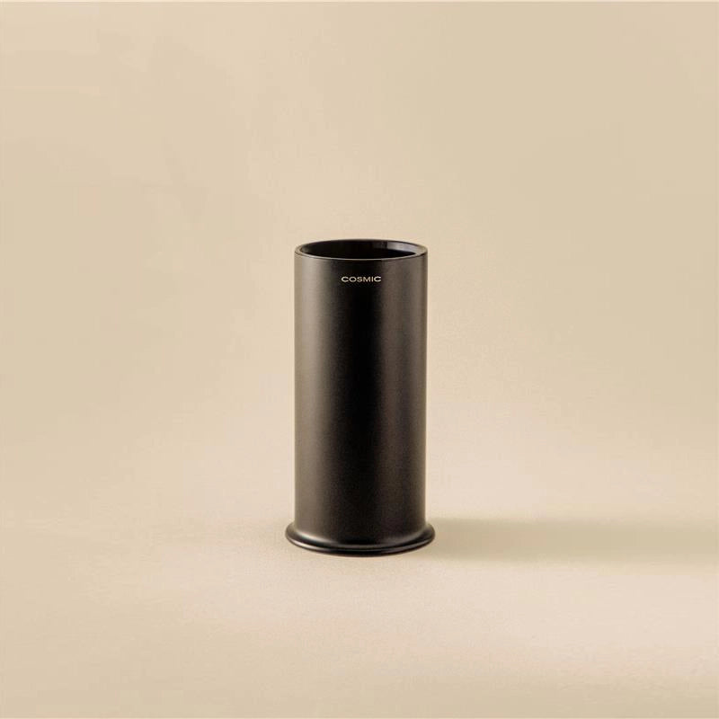 Portaspazzolini Da Appoggio nero satinato Geyser Cosmic montato a parete, vista del design e della finitura - Industrias...