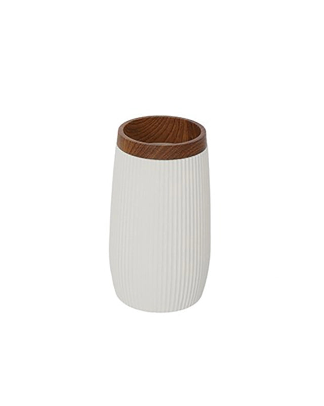 Portaspazzolini in plastica bianco London, dettaglio ravvicinato del materiale e dell'aggancio - Exagonshop