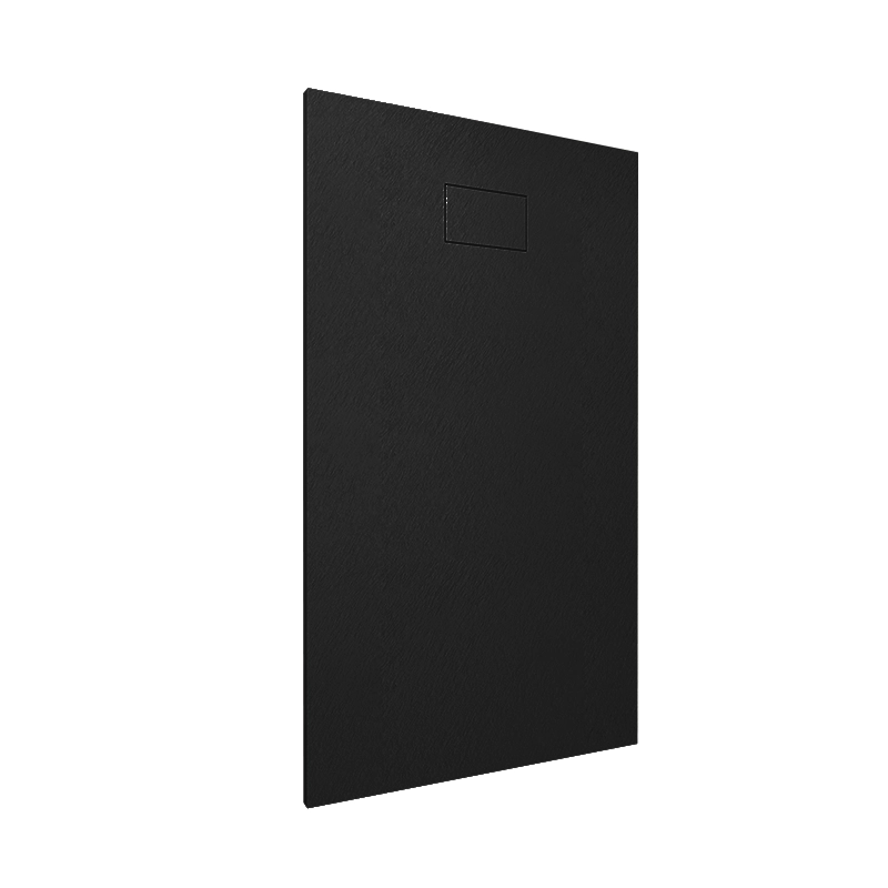 Quarzo piatto doccia 140x80 in smc effetto pietra ardesia, vista laterale dello spessore e del bordo - Exagonshop