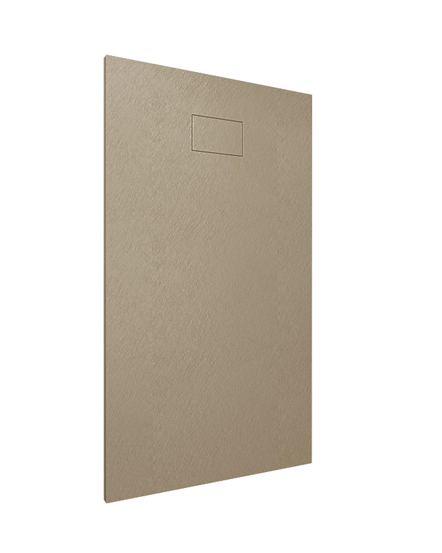 Quarzo piatto doccia 160X80 in smc effetto pietra ardesia, vista laterale dello spessore e del bordo - Exagonshop