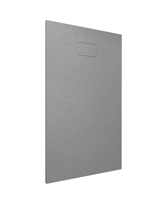 Quarzo piatto doccia 160x80 in smc effetto pietra ardesia, vista laterale dello spessore e del bordo - Exagonshop