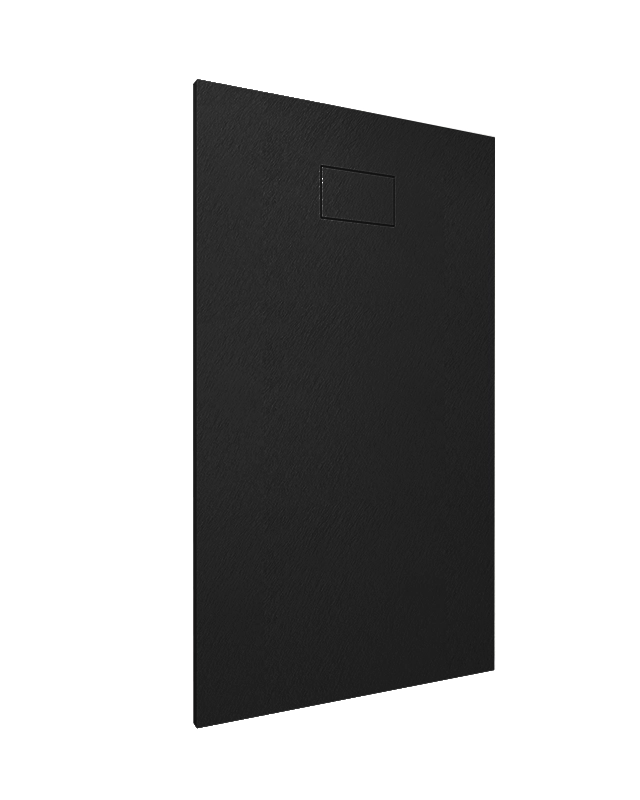 Quarzo piatto doccia 160x80 in smc effetto pietra ardesia, vista laterale dello spessore e del bordo - Exagonshop