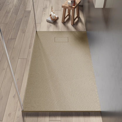 Quarzo piatto doccia 120X70 in smc effetto pietra ardesia beige