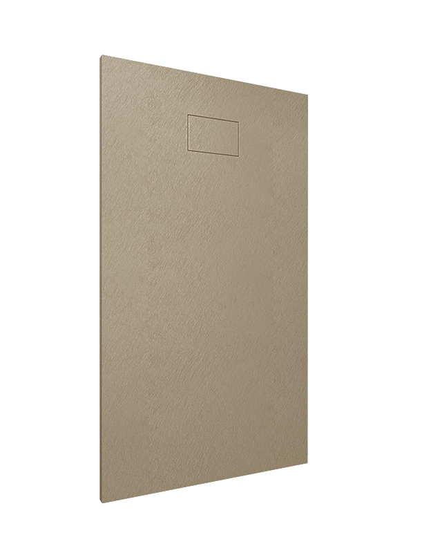 Quarzo piatto doccia 140X70 in smc effetto pietra ardesia, vista laterale dello spessore e del bordo - Exagonshop