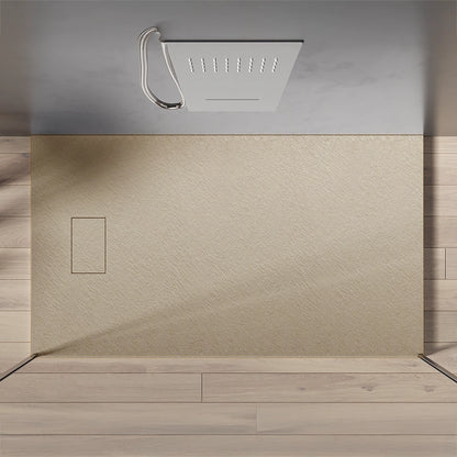 Quarzo piatto doccia 120X80 in smc effetto pietra ardesia beige