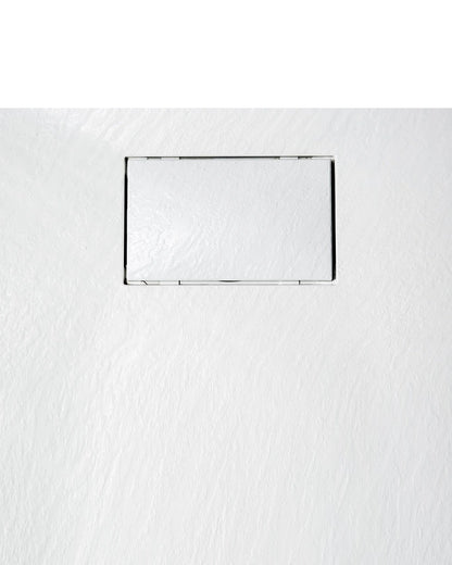Quarzo piatto doccia 80x120 in smc effetto pietra ardesia bianco