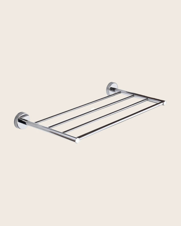 Rack Portasciugamani 50 Cm In Acciaio Inox Cromo New Line N2 Cromo Lucido montato a parete, vista del design e della...