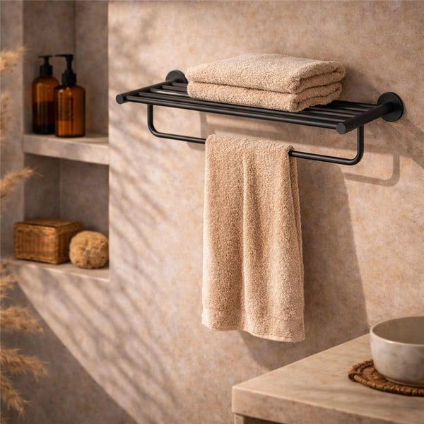 Rack portasciugamani 60 cm nero opaco Minimal
