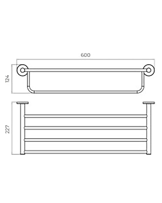 Rack portasciugamani 60 cm cromo Minimal