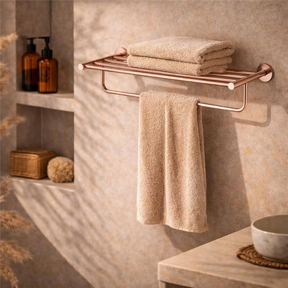 Rack portasciugamani 60 cm oro rosa spazzolato Minimal