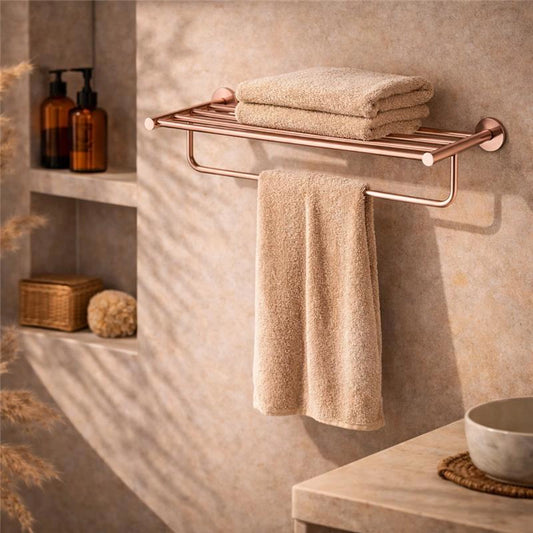 Rack portasciugamani 60 cm oro rosa spazzolato Minimal
