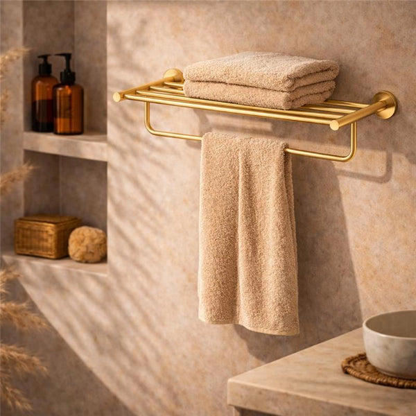 Rack portasciugamani 60 cm oro spazzolato Minimal
