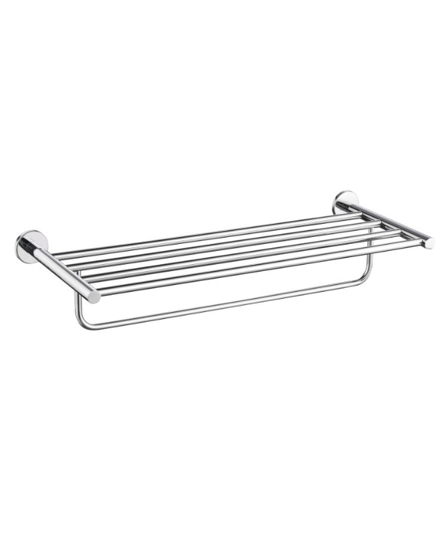 Rack portasciugamani cromo Minimal, dettaglio ravvicinato del materiale e dell'aggancio - Exagonshop