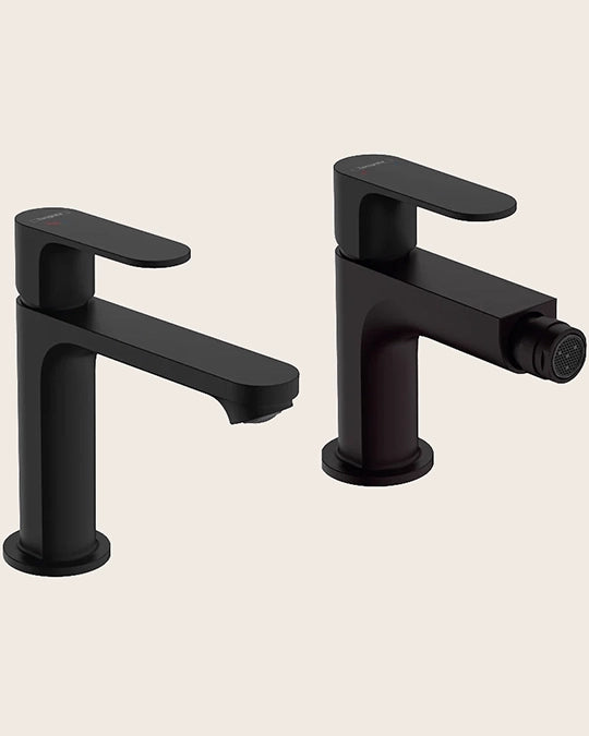 Rebris S Hansgrohe Coppia rubinetti lavabo coolstart e bidet scarico pop up nero opaco