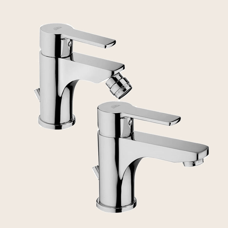 Red Paffoni Coppia Rubinetti Lavabo E Bidet Cromo Lucido RED075CR RED135CR