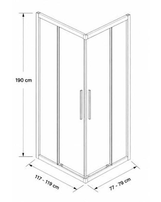 Relax Evox box doccia 120x80 vetro 6 mm doppio scorrevole profilo bianco