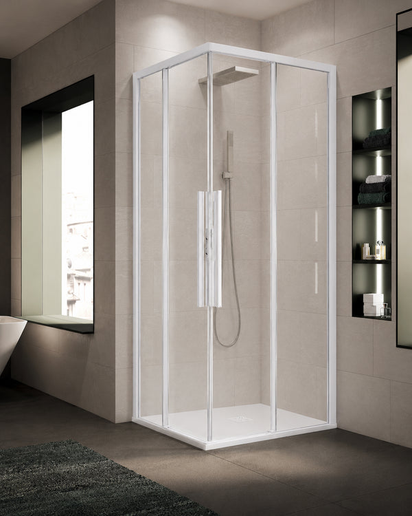 Relax Evox box doccia 120x80 vetro 6 mm doppio scorrevole profilo bianco