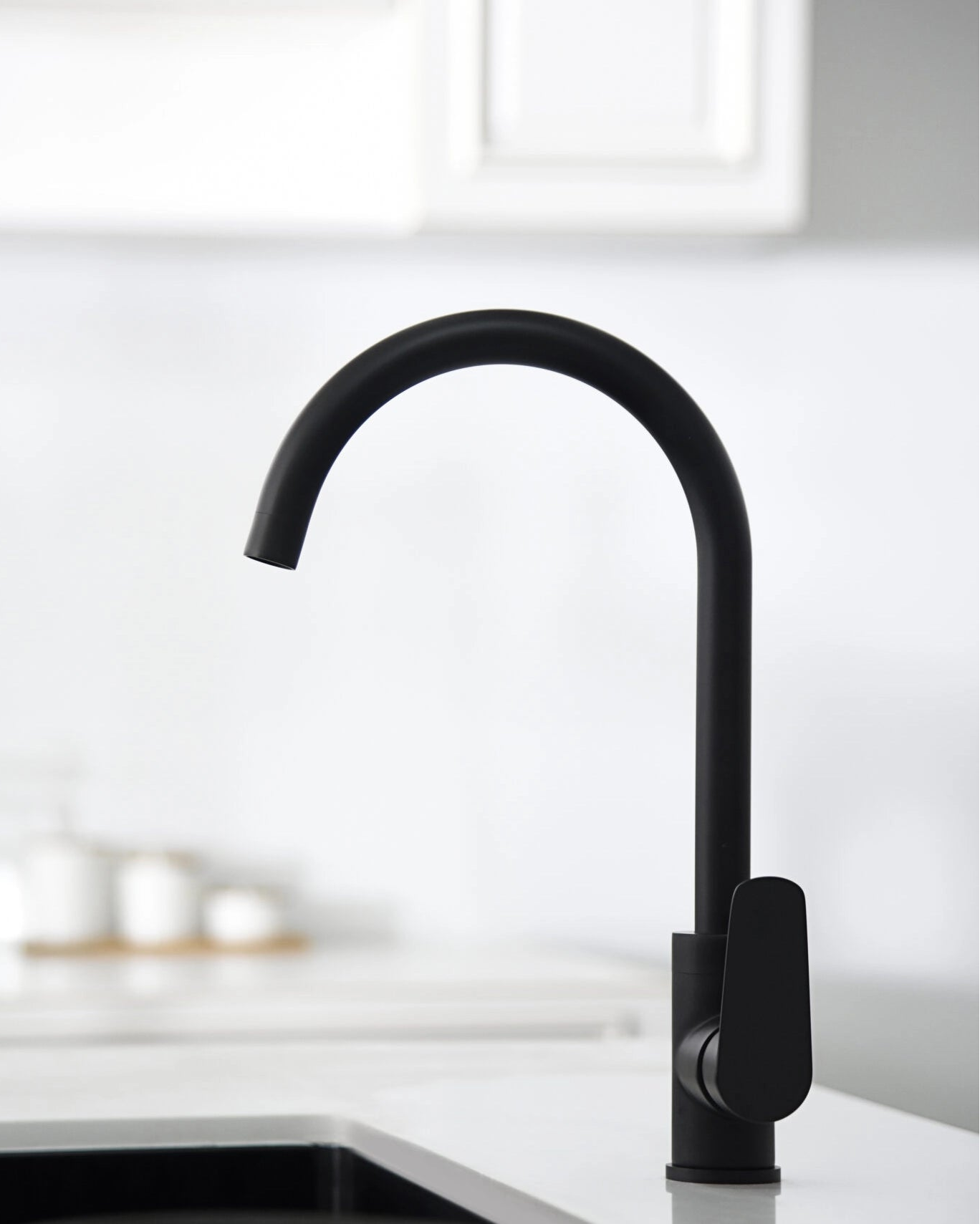 Rubinetto lavello cucina Belida nero opaco, dettaglio della doccetta estraibile - Exagonshop