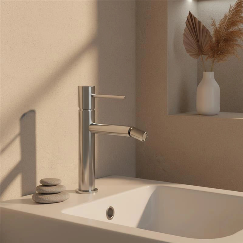 Rubinetto bidet monocomando con flessibili cromo Hidden