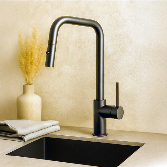 Rubinetto cucina con bocca estraibile in ottone PVD canna di fucile Monza