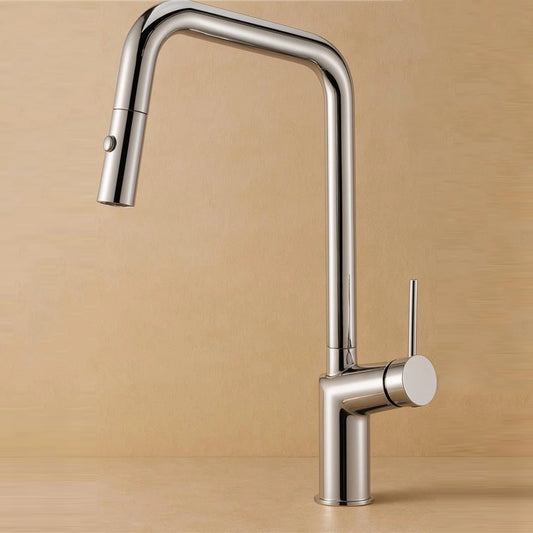 Rubinetto cucina con bocca estraibile monocomando in ottone cromato Monza