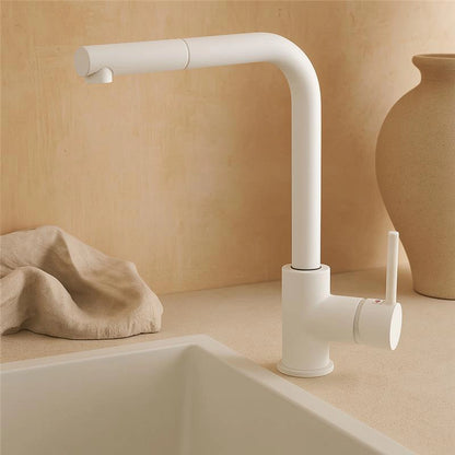 Rubinetto cucina estraibile Linda bianco opaco